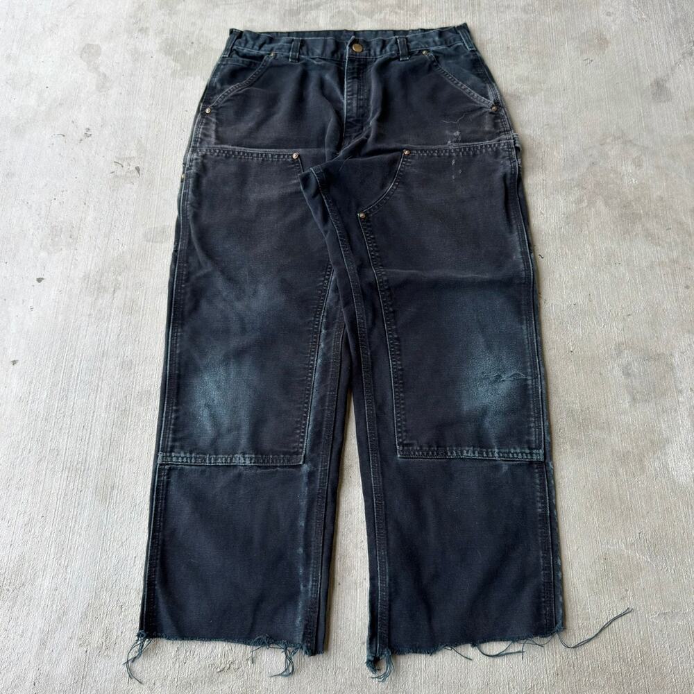 Carhartt faded black double knee work wear carpenter pants